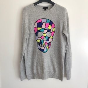 Aqua Cashmere Skull Sweater